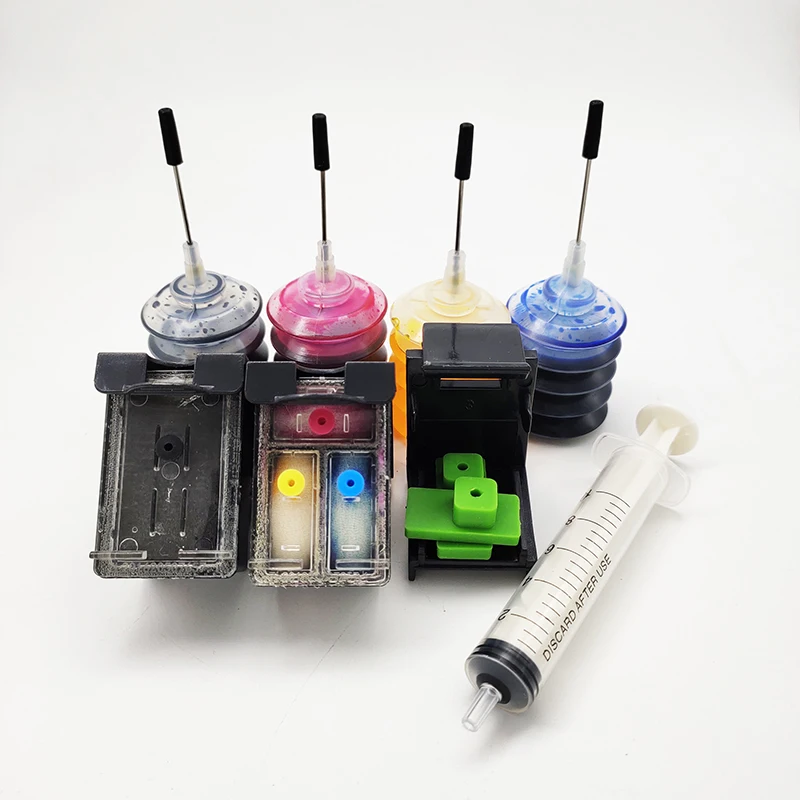 

vilaxh For HP27 28 Refillable Ink Cartridge Replacement For HP 27 28 Deskjet 3320 3325 3420 3535 3550 3650 3744 Printer