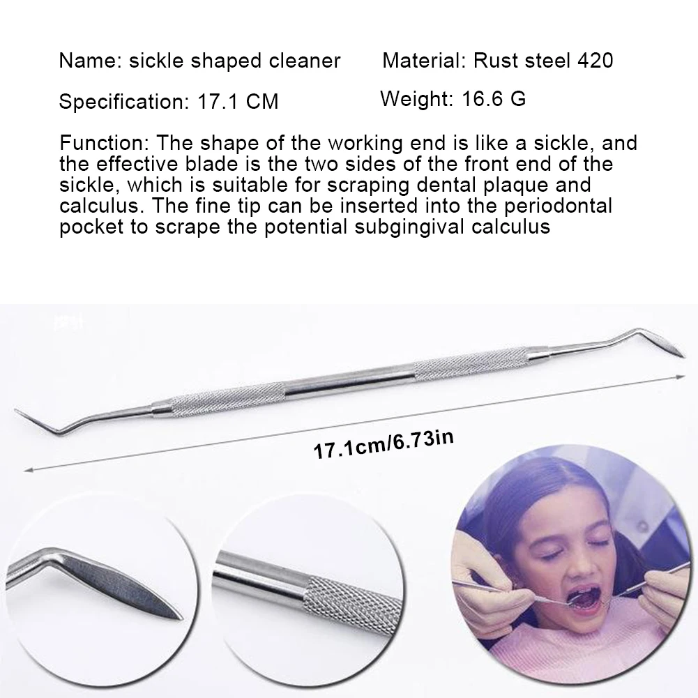 

6pcs Dental Mirror Stainless Steel Dental Dentist Prepared Tool Set Probe Tooth Care Kit Instrument Tweezer Hoe Sickle Scaler
