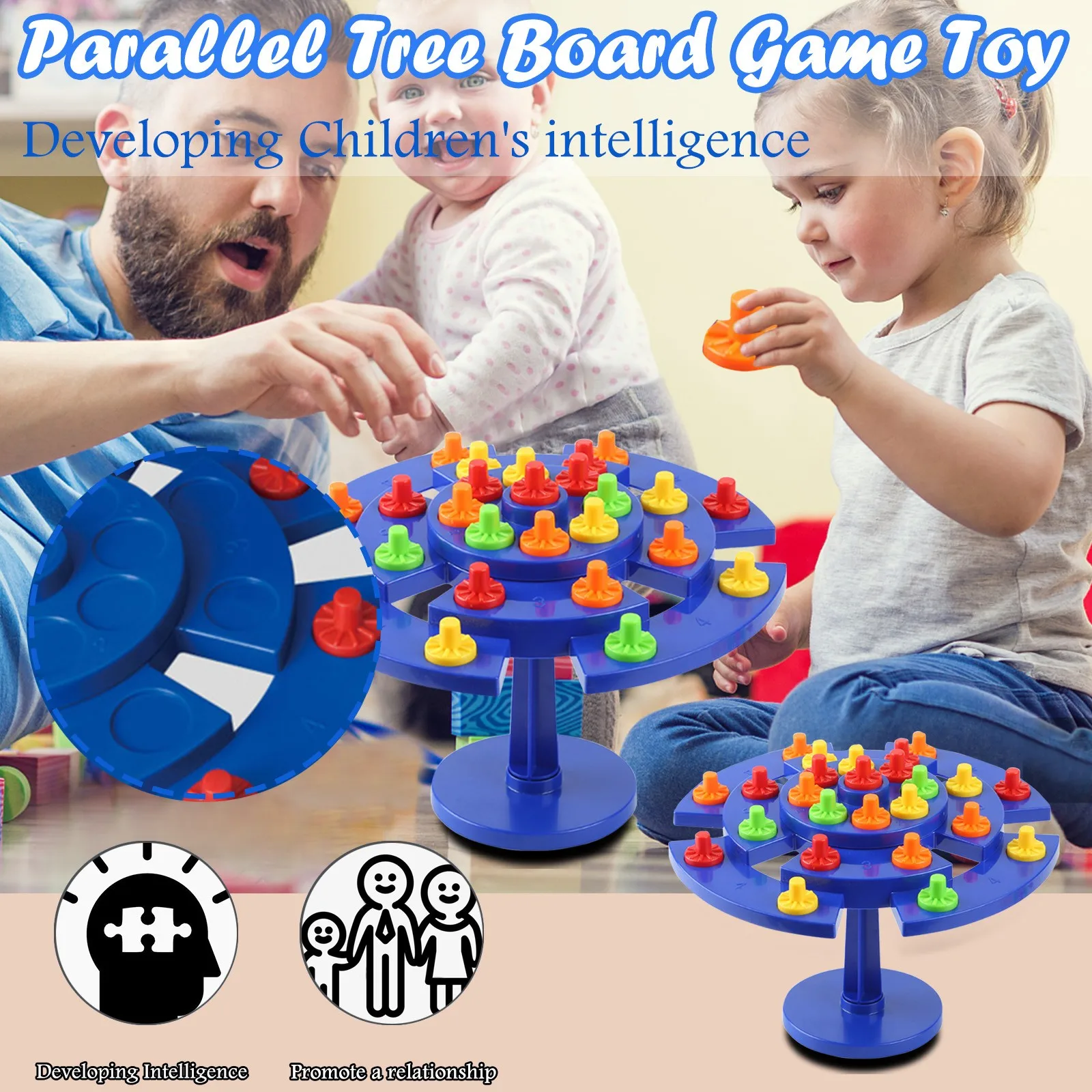 

Stackable Balance Tree Toy Game-Stack Colored Pieces While Keeping Tree Balanced Decorations Christmas Home Ornaments Toy Gift