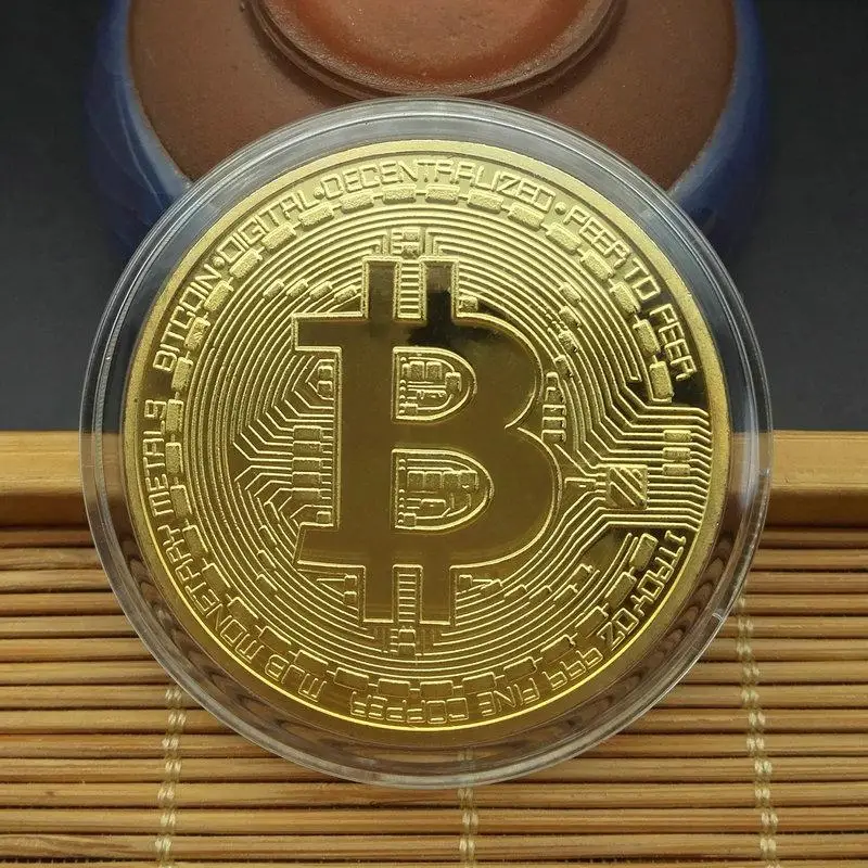 

1PCS Creative Souvenir Gold Plated Bitcoin Coin Collectible Great Gift Bit Coin Art Collection Physical Gold Commemorative Coin