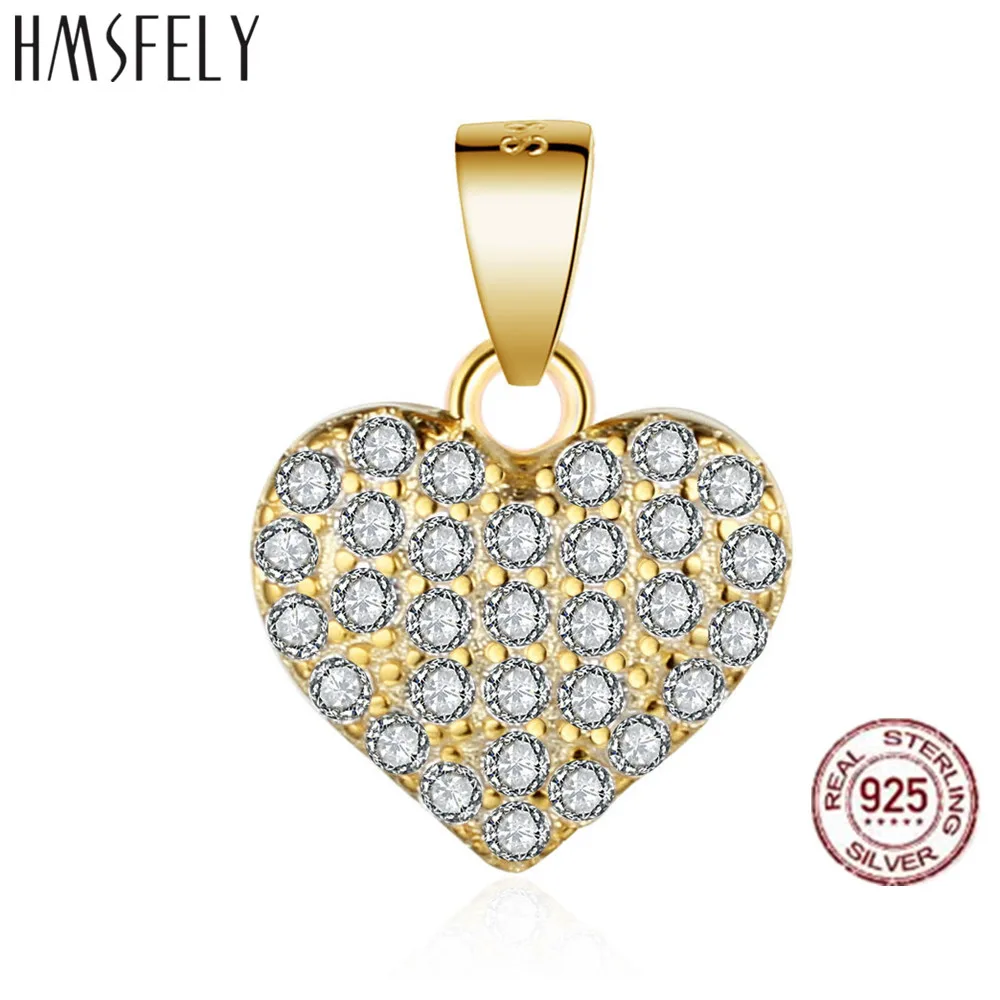 HMSFELY подвеска в виде сердца из настоящего серебра 925 пробы цвета розового золота