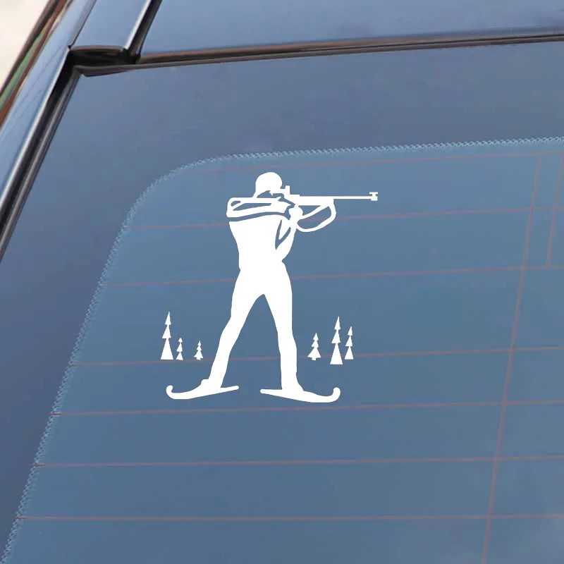 

Car Sticker Biathlon Cross-country Skiing Competition Rifle Sport Decal PVC Waterproof Sunscreen Decal 12.2* 13cm