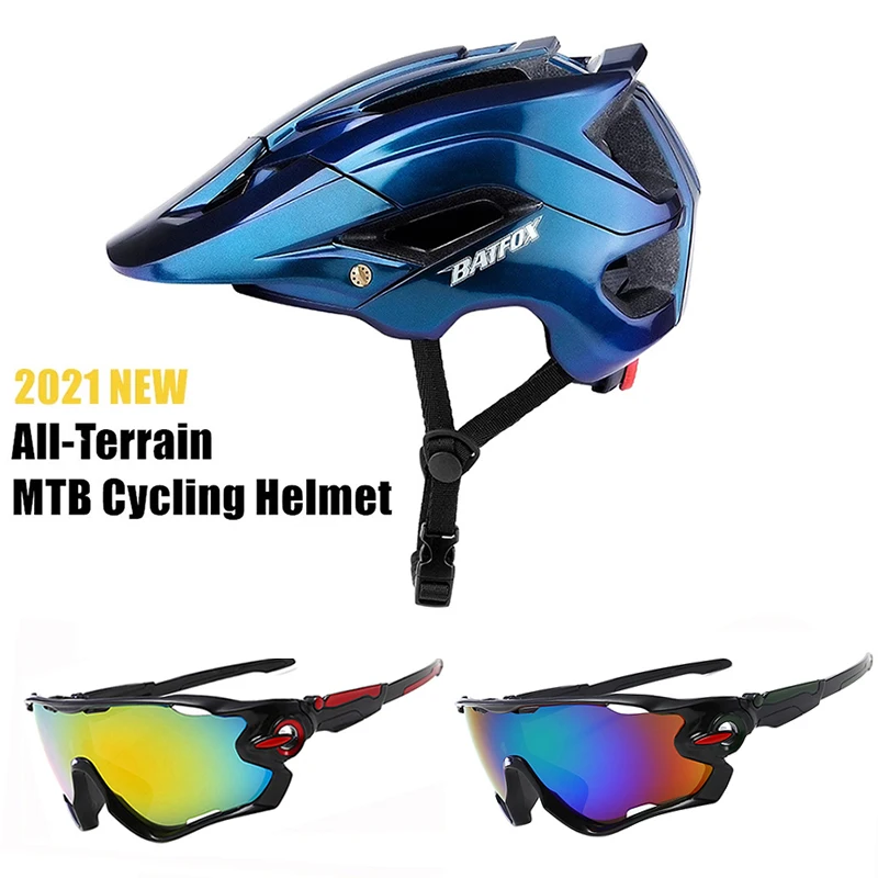 

BATFOX Cycling Helmet Women Men Bicycle Helmet MTB Bike Mountain Road Cycling Safety Outdoor Sports Lightweight Big Visor Helmet