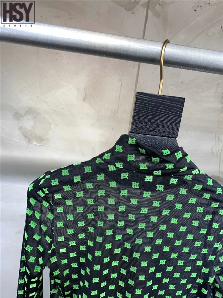 【HSY】2019 Осенняя Новая женская уличная базальная верхняя зеленая трехмерная