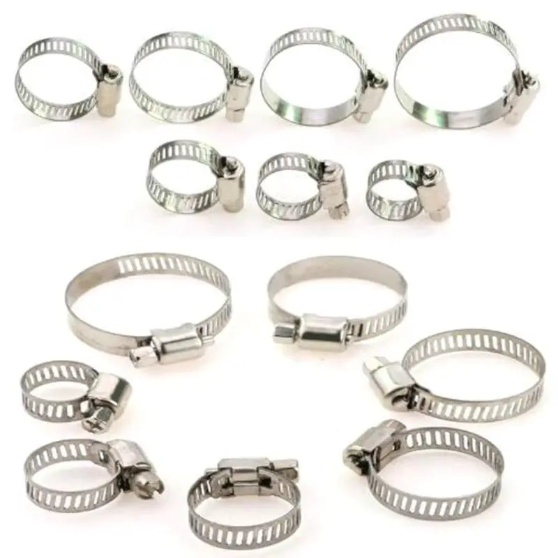 

60Pcs Assorted Sizes Hose Clamps Kit 304 Stainless Steel Adjustable 8-38mm Range Hose Clamp