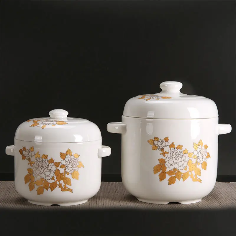

Ceramic Cooker Water Stew Pot Ceramic Milk Pot Soup Pot Baby Steamed Pot with Lid Size Stew Pot Soup Cooking Pots and Pans Set