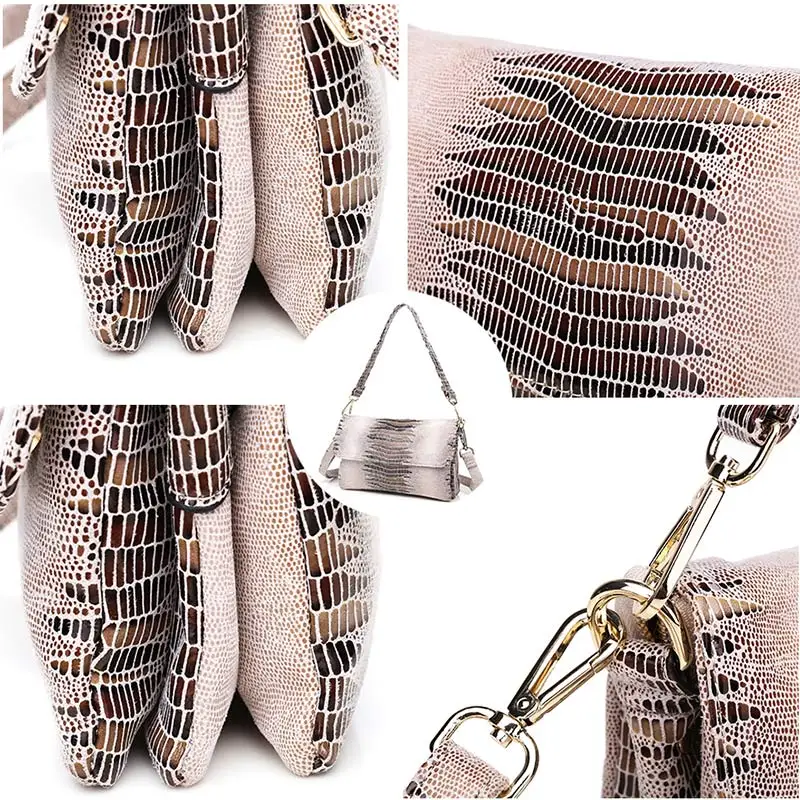New Leather Bags Women Small Serpentine Bag Luxury Handbags Design Shoulder Fashion With Chain Solid Color Clutch | Багаж и сумки