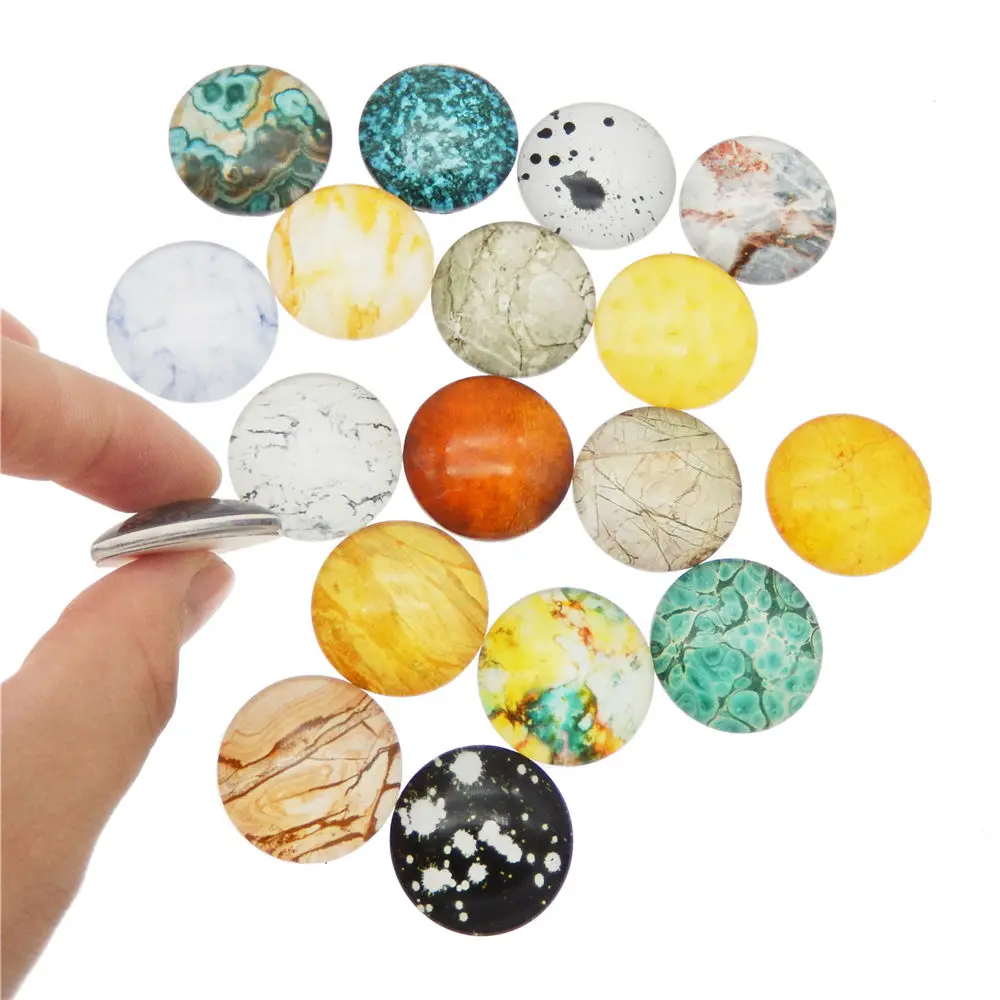 

Стеклянная камера для скрапбукинга, 8-30 мм, с плоским основанием, смешанный узор кабошона для поделок, принадлежности для поделок, оптовая пр...