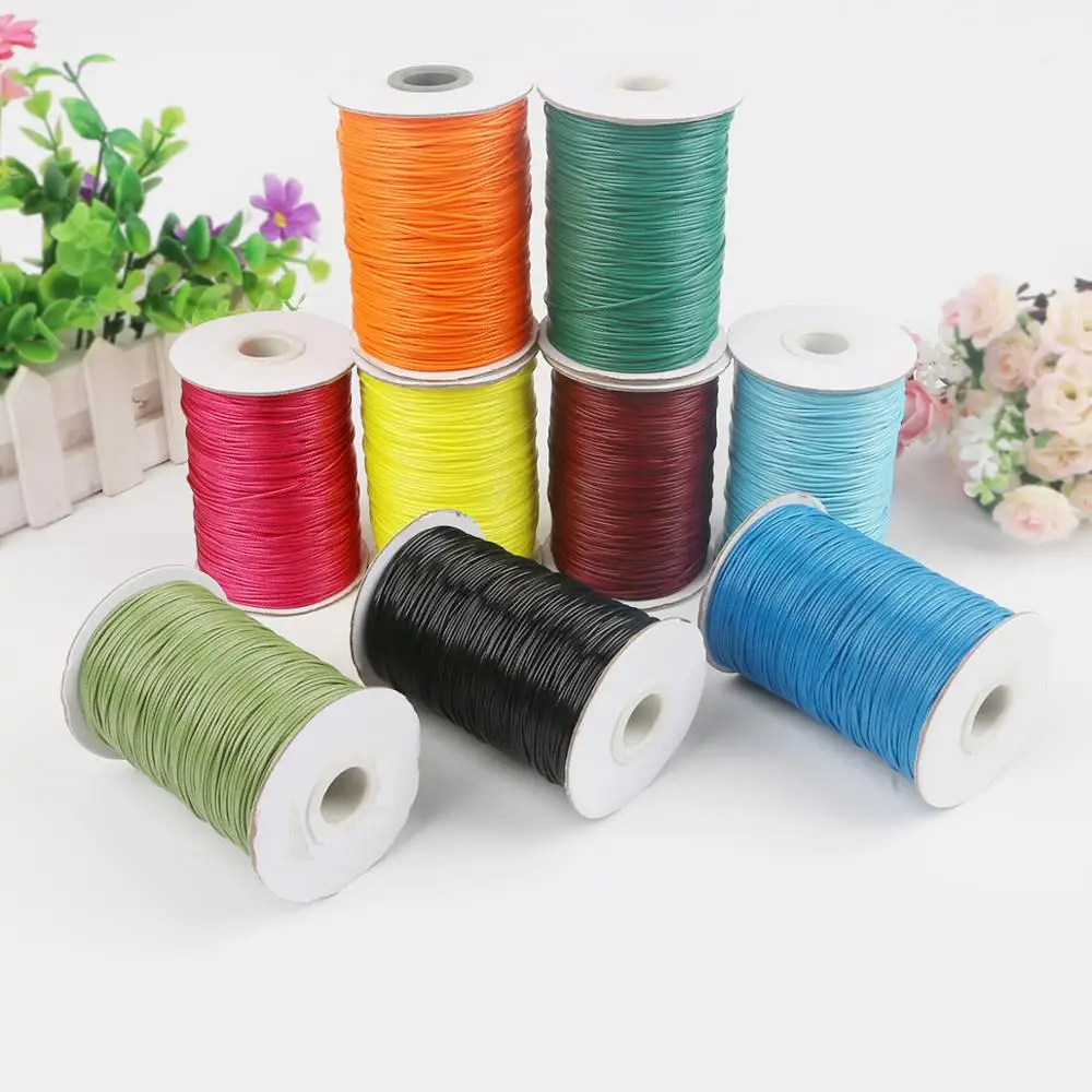 

1/1.5/2mm Korea Cotton Waxed Thread Cord Use For String Beads Strap Jewelry Findings DIY Necklace Bracelet Making