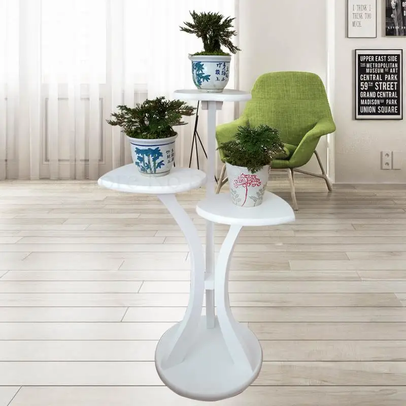 Европейская однотонная деревянная Цветочная полка для гостиной в китайском