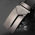 Мужские деловые удлиненные ремни, модный мужской повседневный кожаный ремень с автоматической пряжкой в минималистичном дизайне, кофейный, Belts2021New