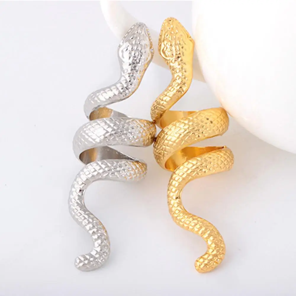 Новое поступление модные кольца в виде змеи для мужчин и женщин золотого