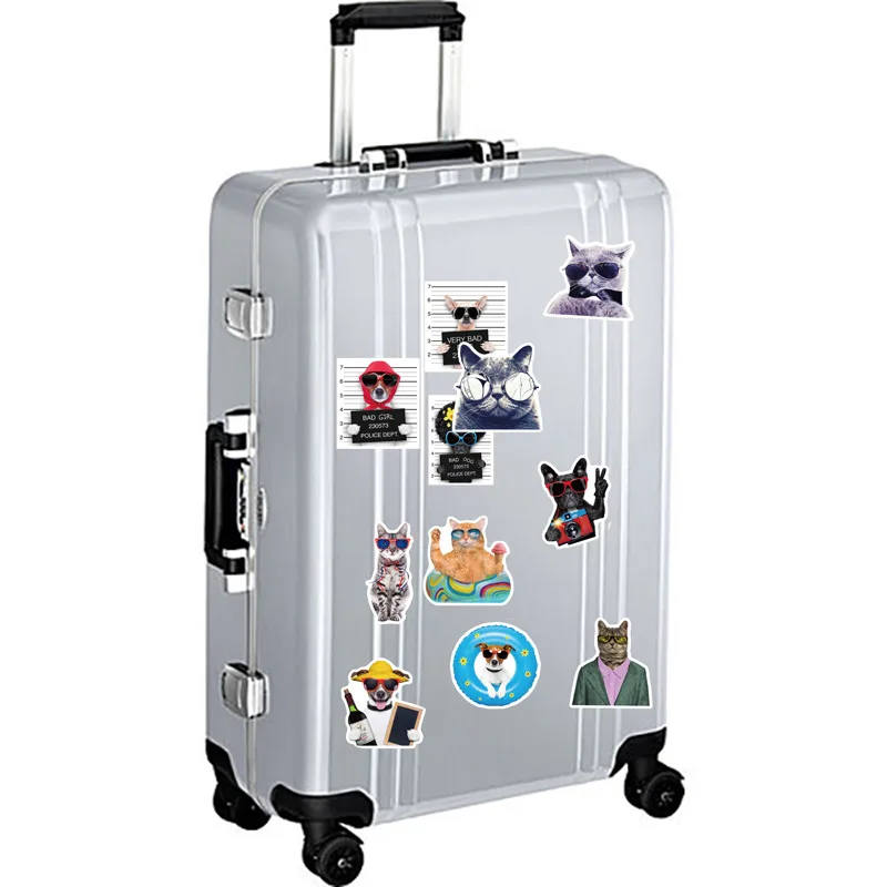 Забавная наклейка с кошкой и щенком 35 шт. для мотоцикла чемодана домашнего декора