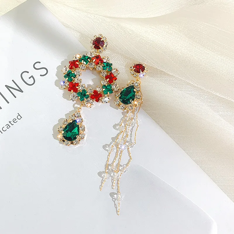 Женские асимметричные серьги в стиле барокко длинные подвески с разноцветными