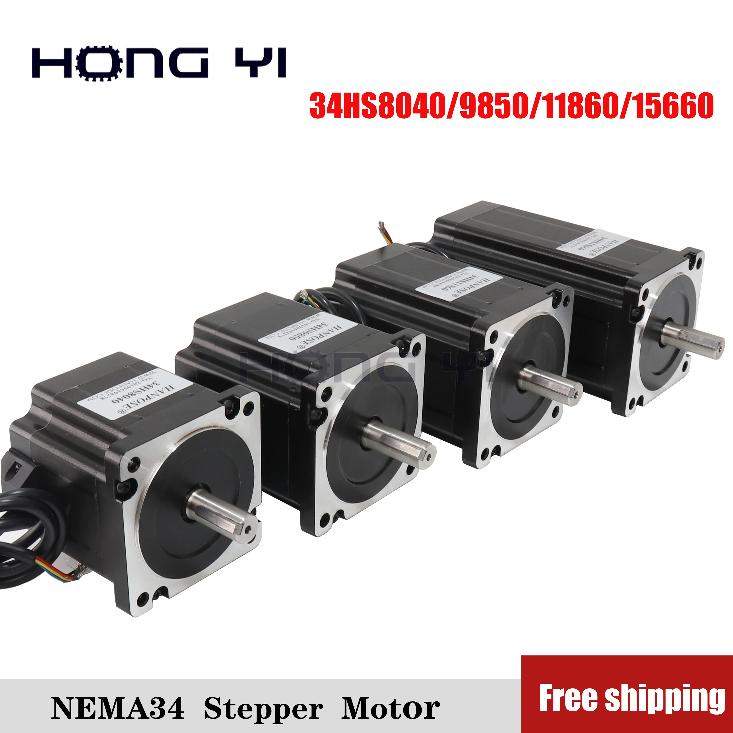 

Free shipping Hybrid 86BYGH 86X80MM 98MM 156mm Nema 34 4/6/12N.m Stepper Motor length 86 2 Phase Stepper Motor