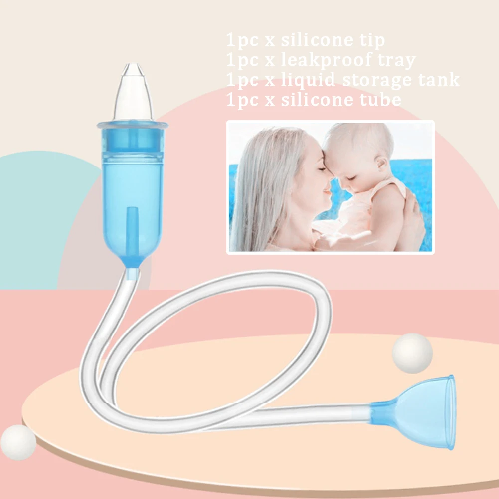 Aspirador Nasal con ventosa segura para beb&eacute; reci&eacute;n nacido, succi&oacute;n al vac&iacute;o para ni&ntilde;os peque&ntilde;os, pr&aacute;ctico limpiador de Nariz de absorci&oacute;n infantil-4