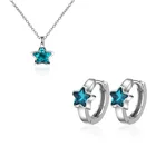 Колье женское из серебра 925 пробы, с пятиконечной звездой и цирконием