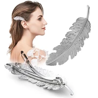 hair leaf feather jewelry hair barrette clip hairpin bobby pins accessories women bridal wedding anniversary party jewelry