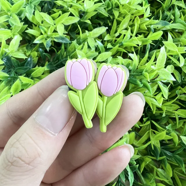 1PCS Set Plants and Flower Style PVC Shoe Charms DIY Buckles Button Slipper Accessories Ornament For Xmas Gift 3