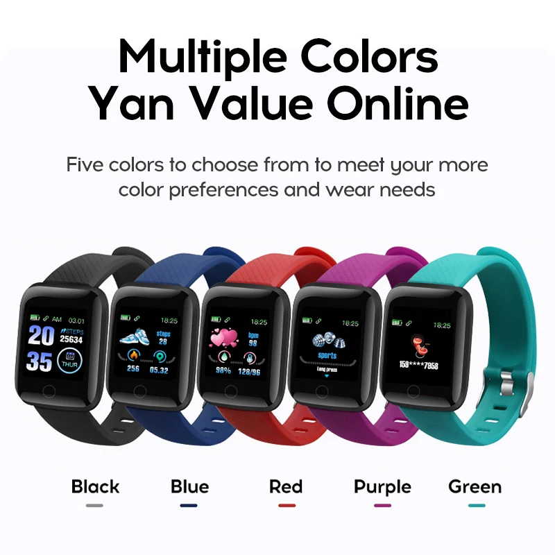 

D13 Smart Watch Women Men Kids Heart Rate Blood Pressure Monitor 116Plus Waterproof Sport Smartwatch Watch Clock For Android IOS