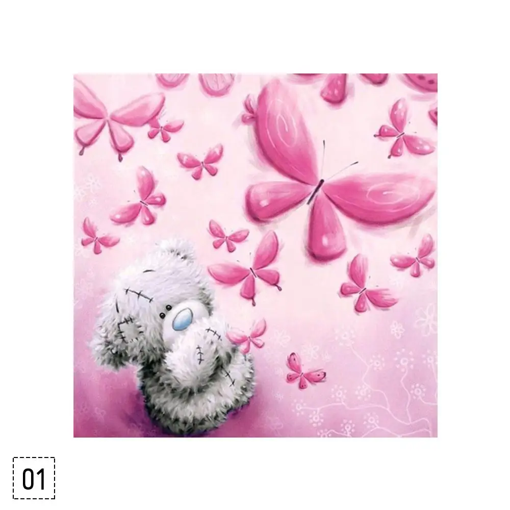 С принтом милого медведя DIY 5D круглый Алмазная Вышивка Набор для вышивания