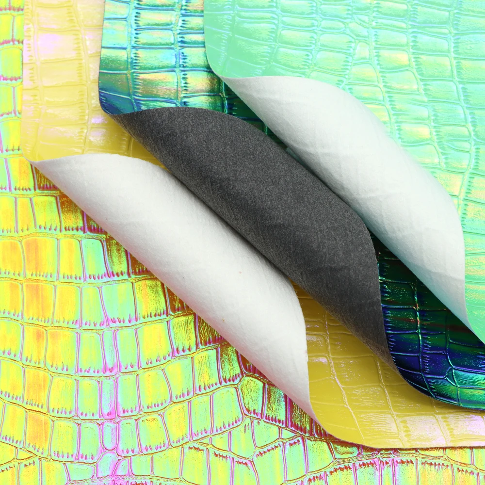 

20*33cm Iridescent Bump Texture Faux Leather Sheet Leatherette Upholstery DIY Handmade Earring Hair Bows Home Textile,10Yc11082