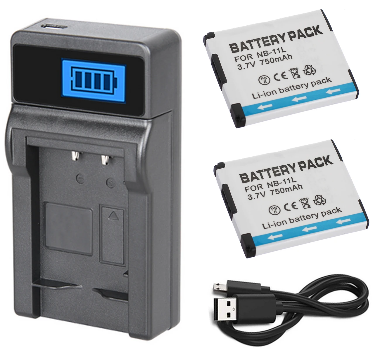 Аккумулятор (2 шт. в упаковке) + зарядное устройство для цифровой камеры Canon IXUS