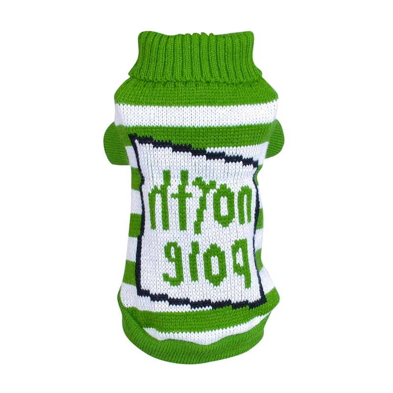 Собачий полосатый свитер зимняя одежда для домашних животных с буквенным