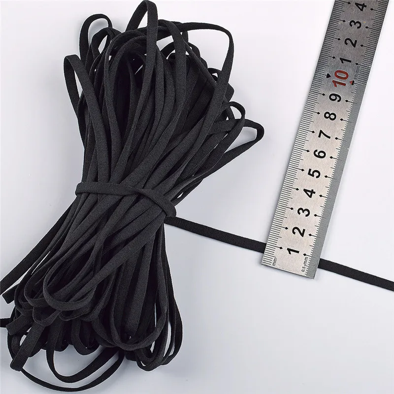 Маска эластичная веревка 3 мм Круглый белая повязка 5 Плоская пояс для ручной