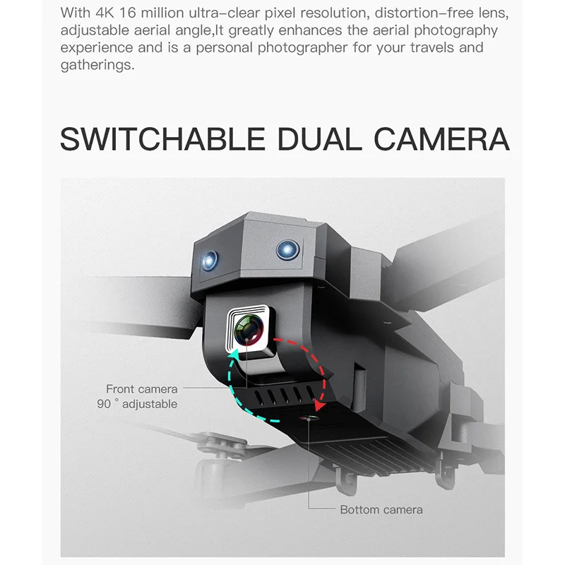 

Four-Axis Folding Drone-Black Dual Camera Quadcopter Rechargeable Helicopter Black Airplane Foldable Quadcopter Indoor Outdoor