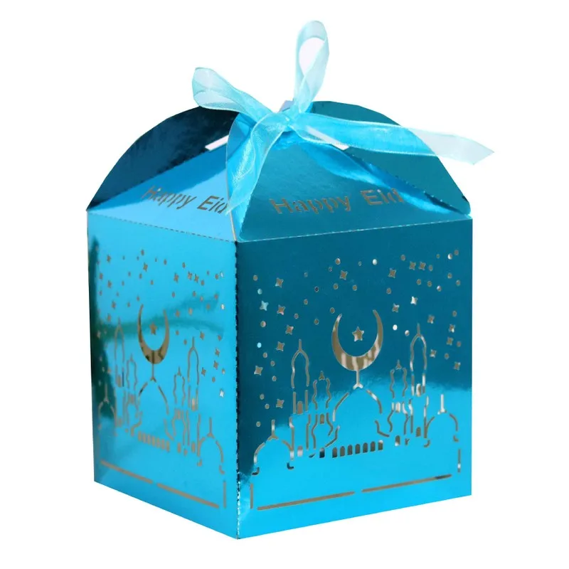 

Ramadan hollow festival gift box packaging Middle East EID al-fitr Chocolate Paper candy box Event Party Supplies 50pcs