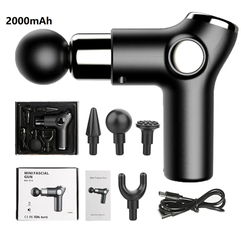 

Fascia Massager Gun Muscle Relaxer Mini Electric LCD Portable Meridian Massage Device Health Fitness Type-C Charging 4pcs Heads