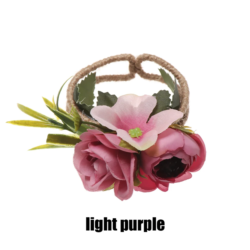 Wrist Light purple Новые Красивые свадебные корсажи и брошь-бутоньерка, кружевные листья, корсажи на запястье, свадебные цветы, Свадебная вечеринка - Цвет: Wrist Light purple