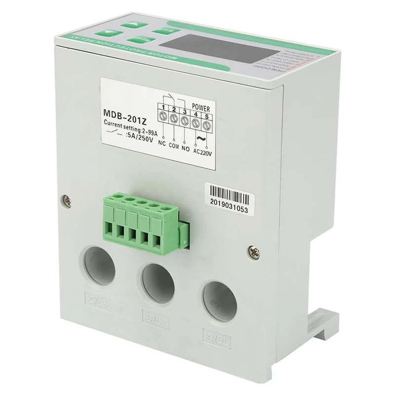 AC220V 2-99A LED Overload Phase Loss Motor Protection Relay Digital Electric Protector | Инструменты