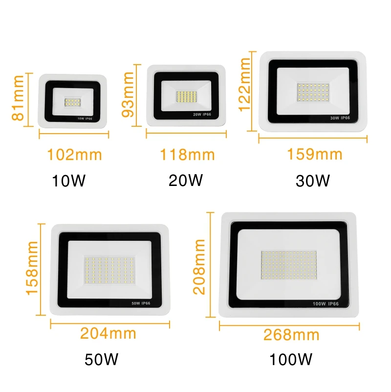 Наружный светодиодный прожектор AC220V холодный теплый белый 10 Вт 20 30 40 50 IP66