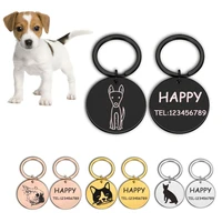 dog cat pattern id tags custom name phone number tag puppies cat anti lost pet nameplate dogs cats puppy collar laser engraved
