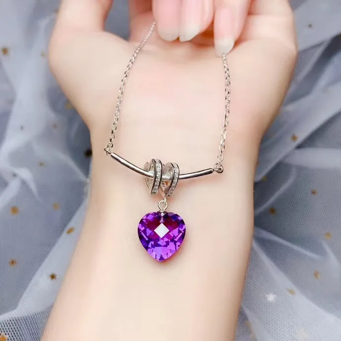 Женское Ожерелье простое ожерелье из чистого серебра 925 пробы в форме сердца