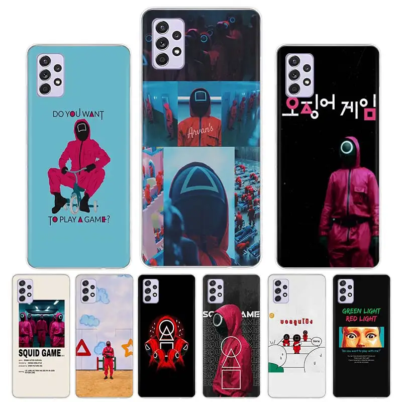 

Squid Game Case Funda For Samsung Galaxy A52 A51 A50 A71 A72 A70 A12 A22 A31 A32 A21S A30 A40 A41 A42 A11 Cover Coque