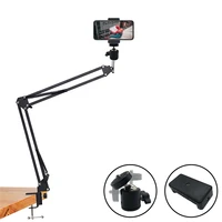 2022 360 degree long arm stand holder compatible mobile phone tablet holder clip photography light holder phone holder