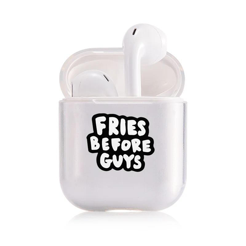 Прекрасный портативный чехол Airpods, беспроводное сердце, черная буква, зеленый круг, милый поп прозрачный защитный чехол для наушников