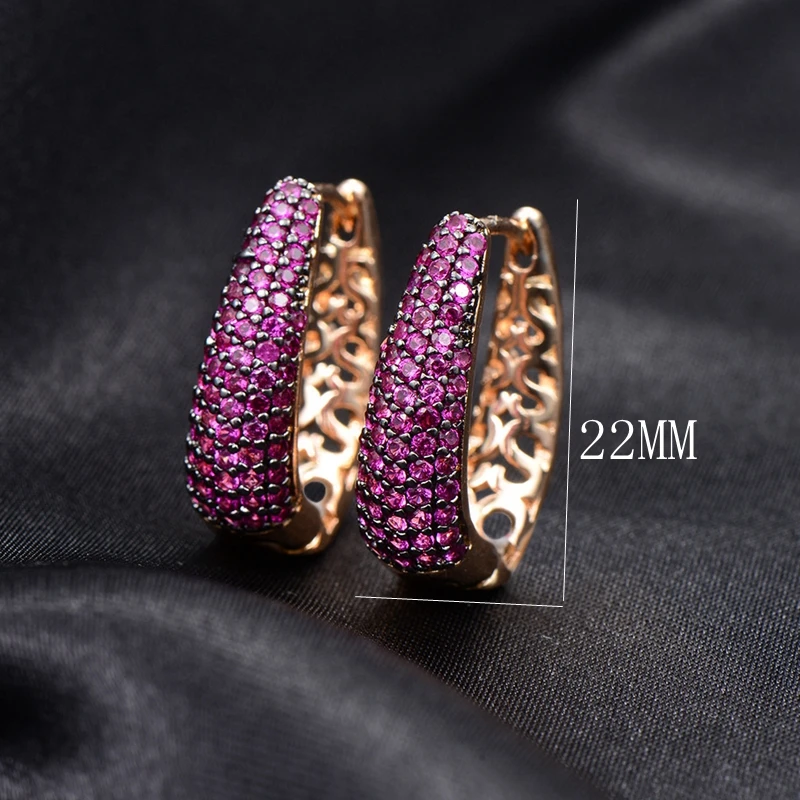 

Gorgeous Multicolor Hoop Earrings Full Micro Cubic Zirconia Stone For Women Gift Charm Golden Color Luxury Fashion Party Jewelry