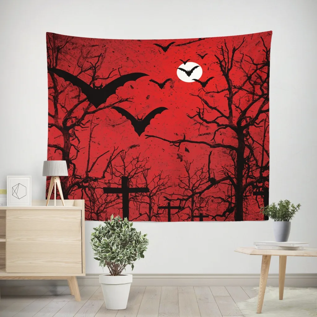 Японский гобелен с принтом волн канагава подвесные гобелены деревом луной