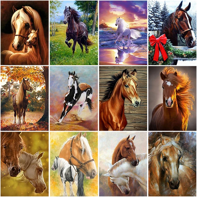

DIY Horse 5D Diamond Painting Full Square Mosaic Animal Diamont Embroidery Cross Stitch Rhinestone Handmade Home Decor Gift