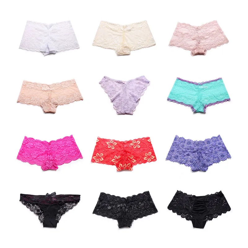 10Pcs/Pack Women's Panties Lingerie Random Ladies Lace Comfortable Sexy Color Large Size S / M / L / XL / 2XL / 3XL