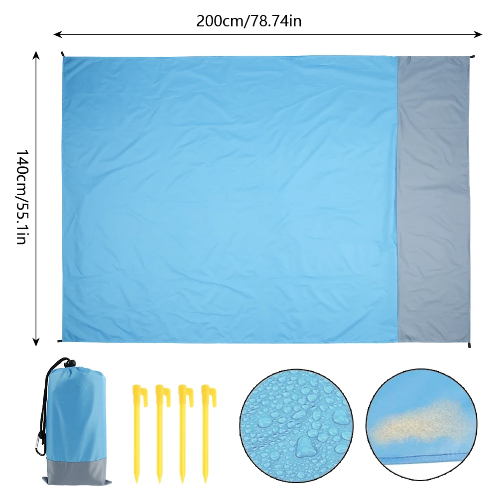 

2M*1.4M Waterproof Beach Blanket Outdoor Portable Picnic Mat Camping Ground Mat Mattress Camping Camping Bed Sleeping Pad