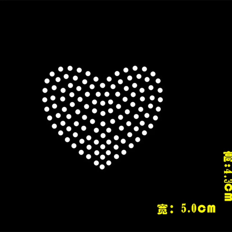 

6pc Little Heart decor applique patch hot fix rhinestone transfer motifs designs iron on transfer fixing rhinestones for shirt