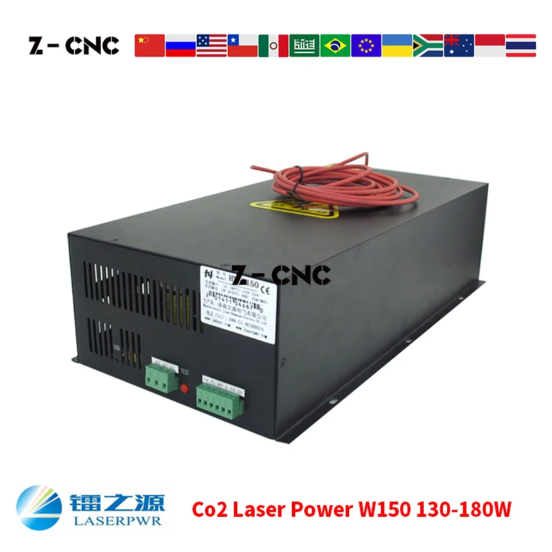 Co2 Laser Power Supply W150 Laserpwr For Laser Tube 130 140 150 160 170 180W Black Laser PSU Hongyuan W150 Ac110 Ac220 Co2 Power