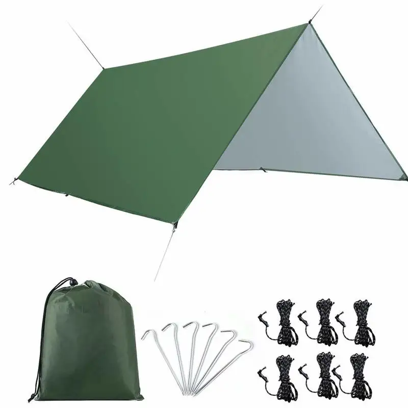 Брезент для кемпинга водонепроницаемый ветрозащитный легкий укрытие от дождей.