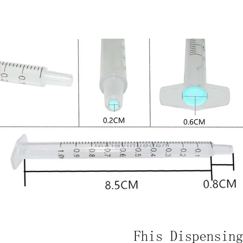 Blue 1ml/1cc Luer Slip Tip Syringe with Caps Without Needle for Pet Feeding and Industrial Use Pack of 10 | Дом и сад