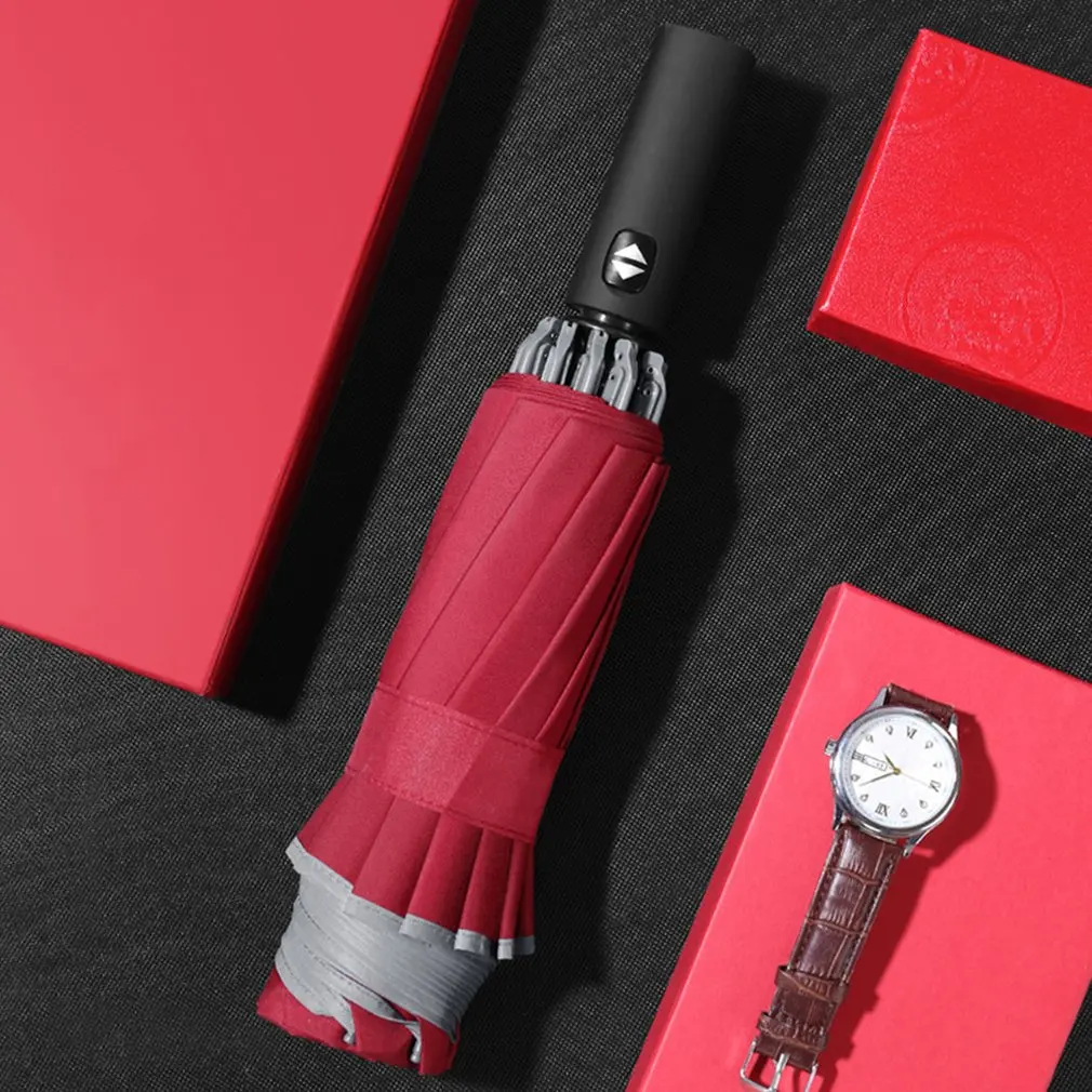 

Simple Style Automatic Umbrella Windproof Travel Umbrella Compact Folding Automatic Durable Car Reverse Umbrella